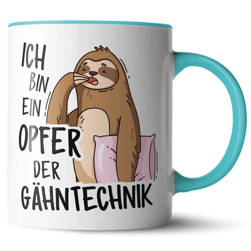 Lustige Keramiktasse mit verschiedenen Motiven