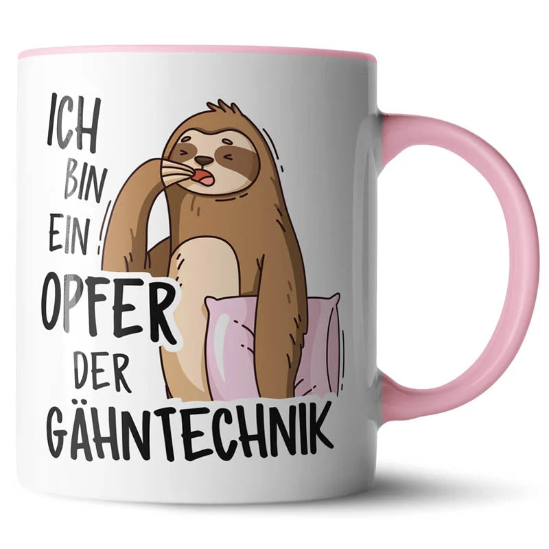 Lustige Keramiktasse mit verschiedenen Motiven