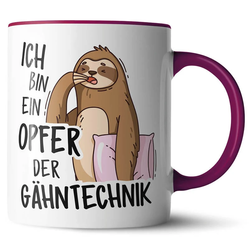 Lustige Keramiktasse mit verschiedenen Motiven