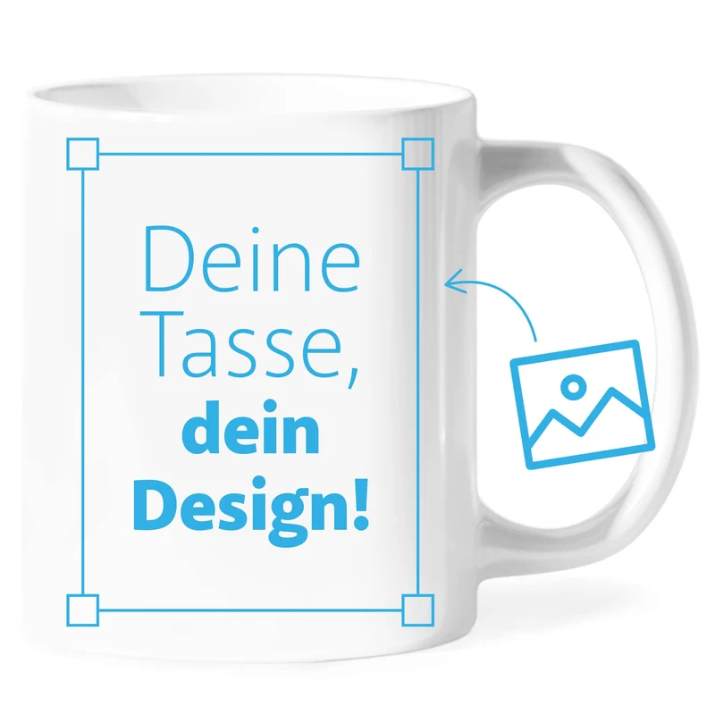 Weiße Keramik-Tasse bedrucken lassen