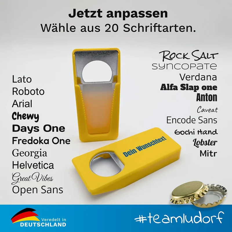 Personalisierter Flaschenöffner mit Verschluss