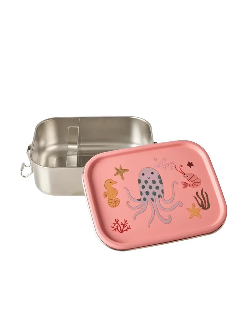 Rosa Edelstahl-Brotdose "Ocean" von Rice