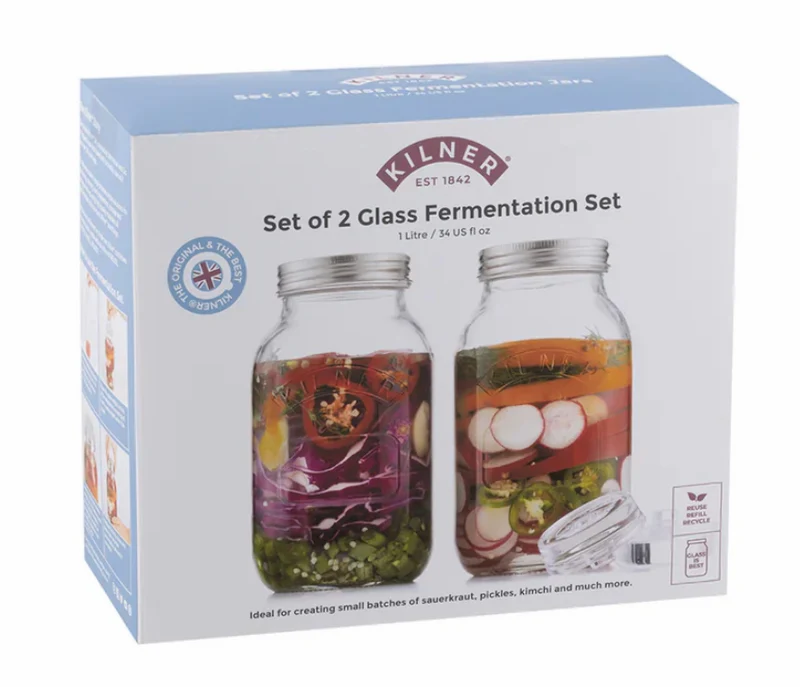 KILNER Fermentier-Set, 2 Gläser, 2 x 1 Liter