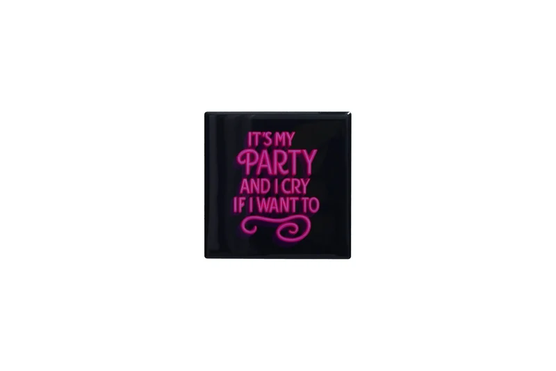 Love Tiles Fliese/ Untersetzer "IT`s MY PARTY", schwarz, neon