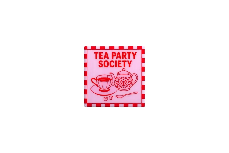 Love Tiles Fliese/ Untersetzer "TEA PARTY SOCIETY", rosa
