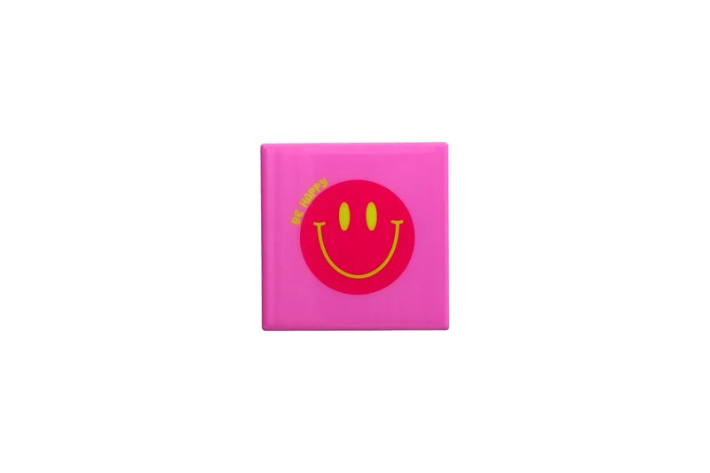 Love Tiles Fliese/ Untersetzer "LACHENDES GESICHT", rosa