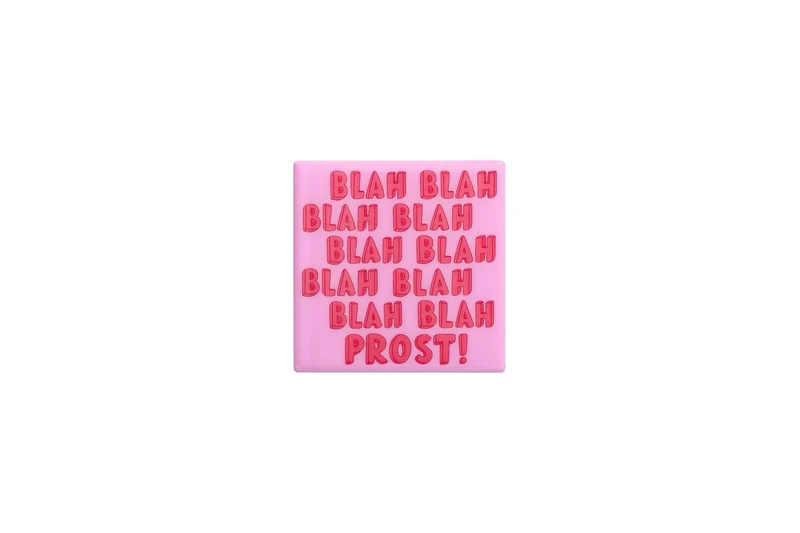 Love Tiles Fliese/ Untersetzer "BLAH, BLAH, PROST, rosa