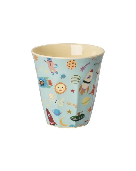 Melamin Becher medium- hellblau- Dogs in Space Print
