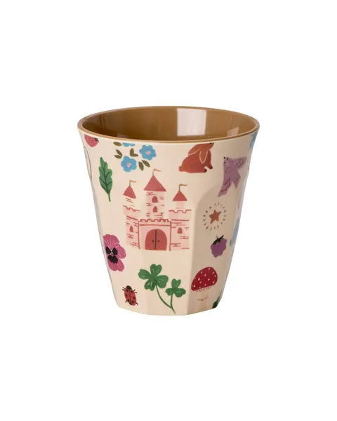 Melamin Becher medium- hellrosa- Fairytale Print