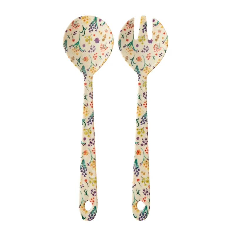 Melamin Salatbesteck- Wild Flowers Print