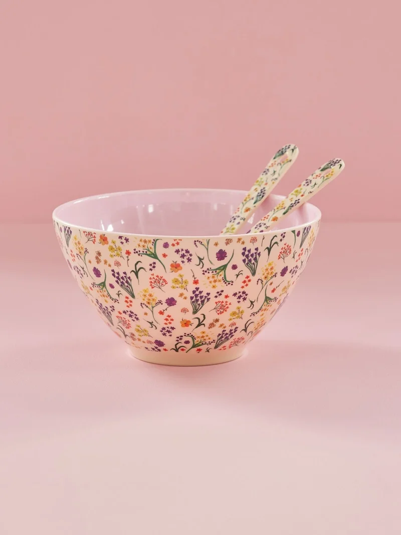 Melamin Salatbesteck- Wild Flowers Print