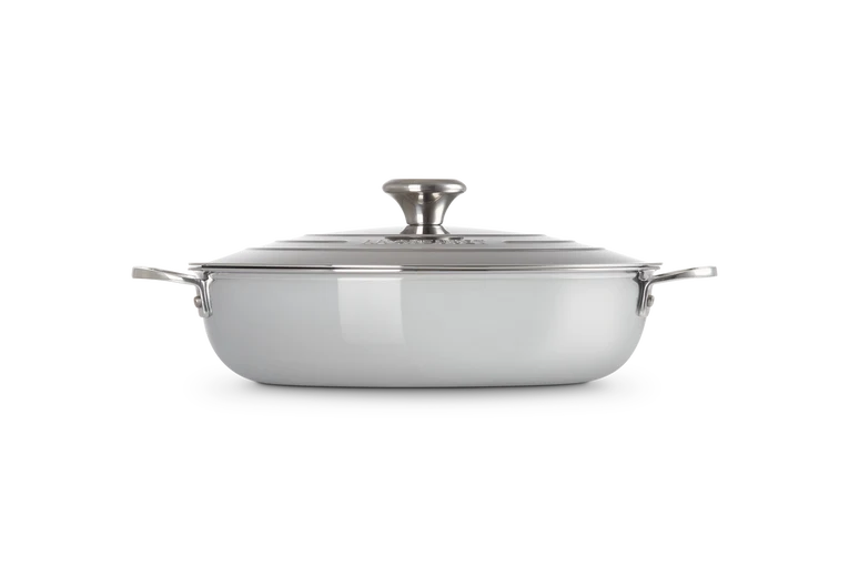 Le Creuset Profipfanne mit Deckel, 3-Ply Plus, Edelstahl, Ø30cm