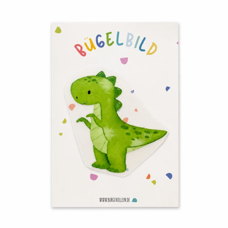 Bügelbild "Dinosaurier grün" zum Aufbügeln (A6)