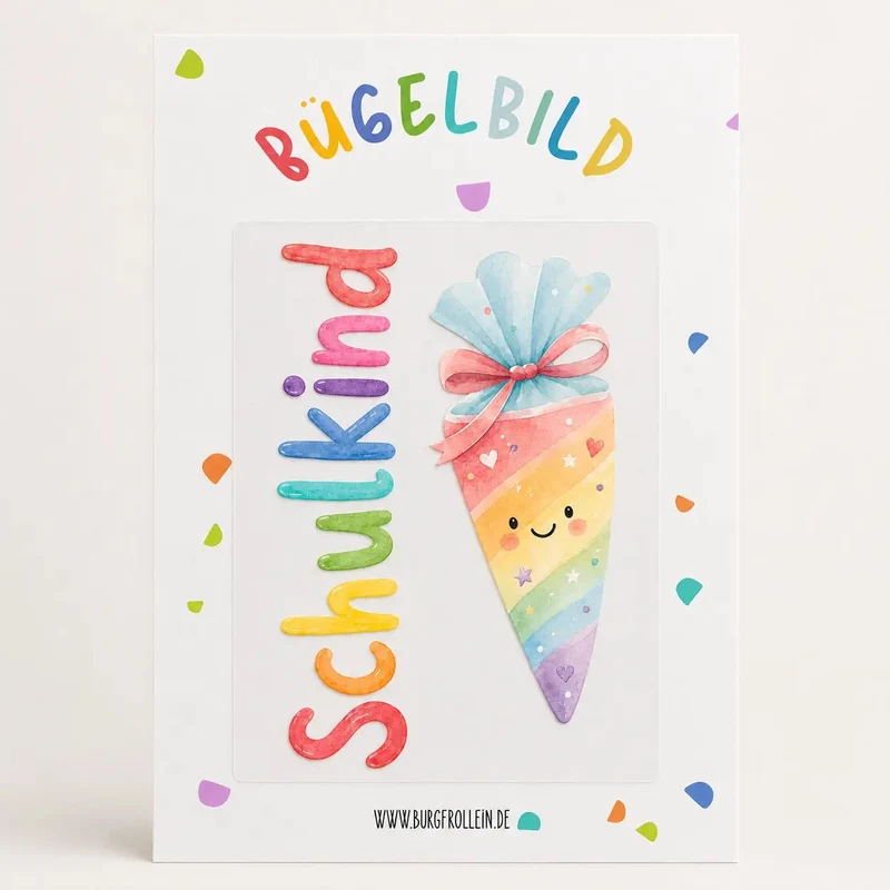 Bügelbild "Schulkind rosa" zum Aufbügeln