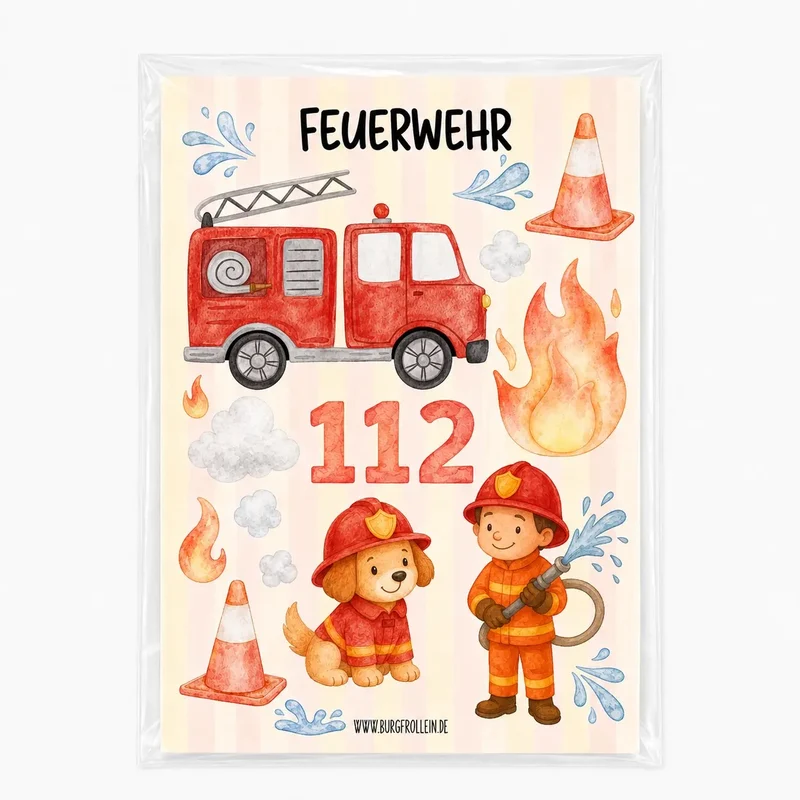 Bügelbilder Set „Feuerwehr" zum Aufbügeln (DIN A5)