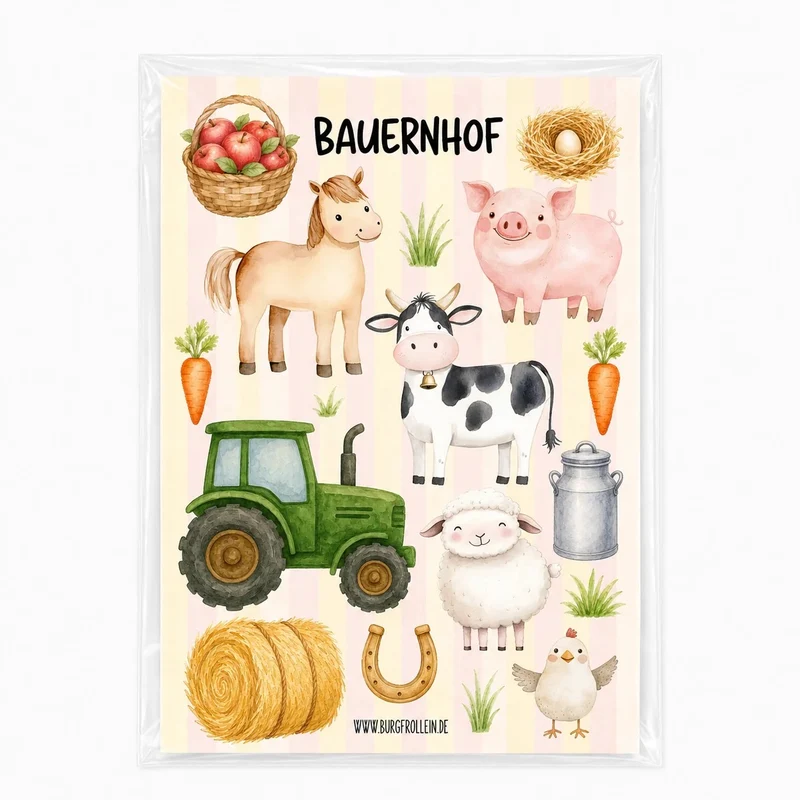Bügelbilder Set „Bauernhof“ zum Aufbügeln (DIN A5)
