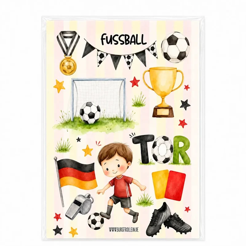 Bügelbilder Set „Fussball“ zum Aufbügeln (DIN A5)
