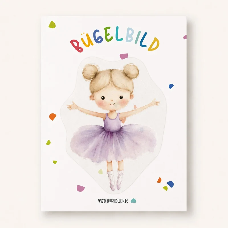 Bügelbild "Ballerina lila" zum Aufbügeln (A6)