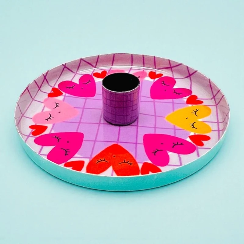 Kerzenhalter Print Hearts