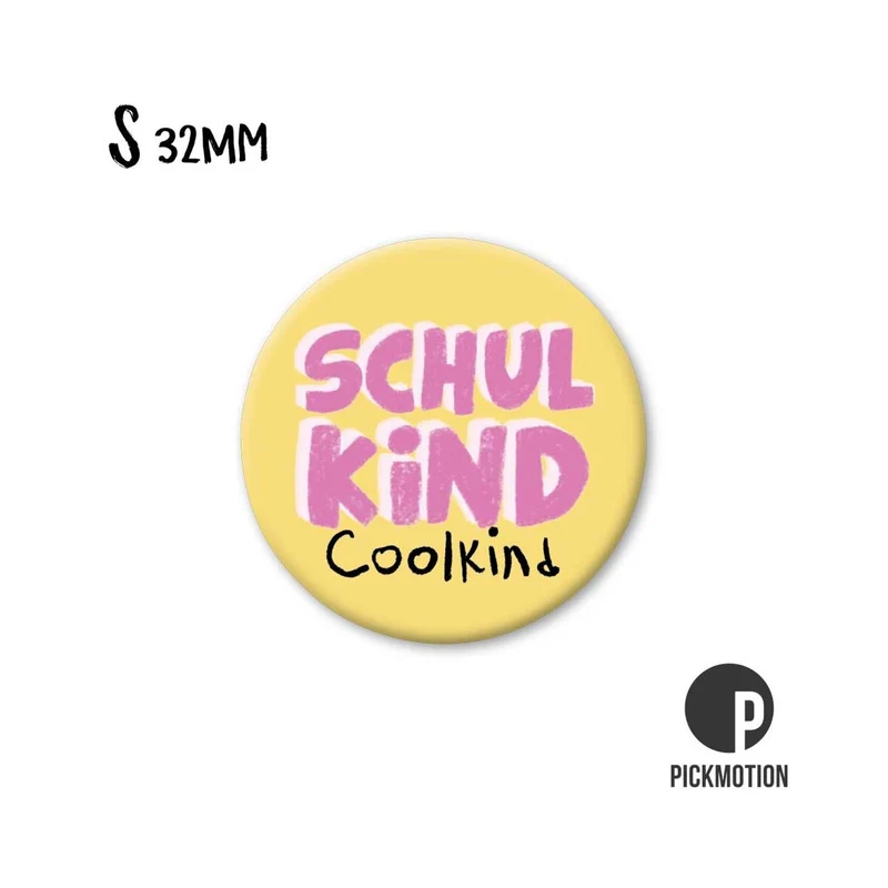 Magnet rund 32mm "Schulkind Coolkind"