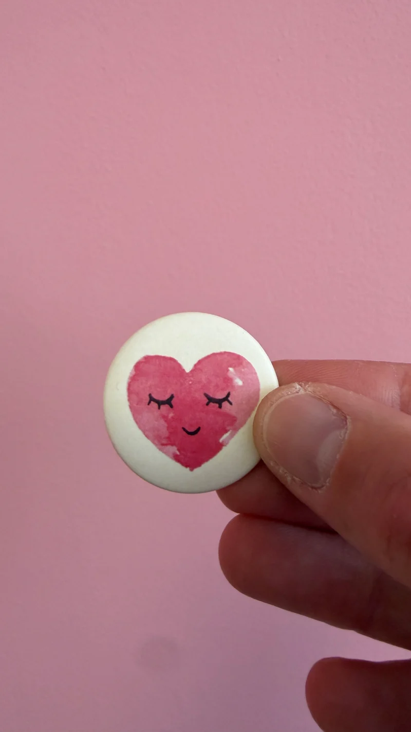Magnet rund 32mm "Pinkes Herz"