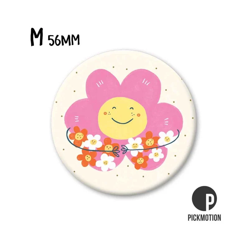 Magnet rund 56mm "Happy Flower"