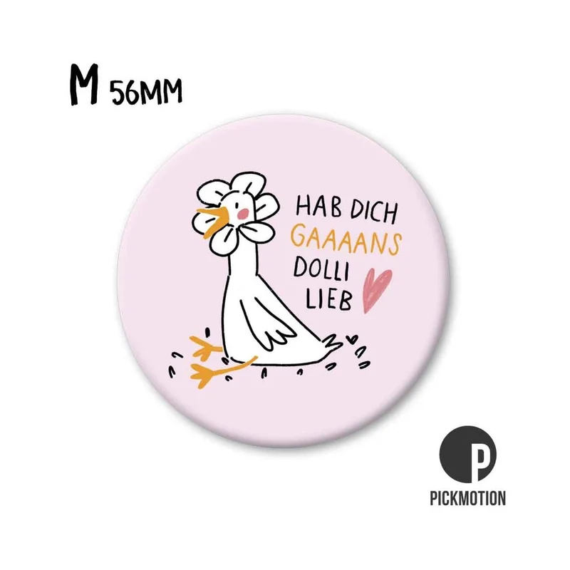 Magnet rund 56mm "Hab dich ganz doll lieb Gans"