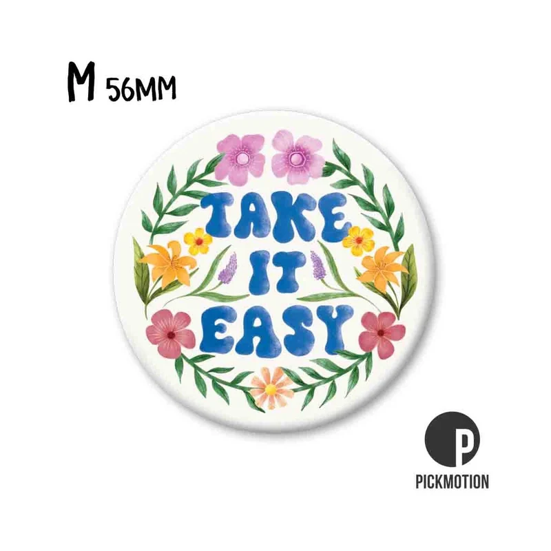 Magnet rund 56mm "Take it easy floral"