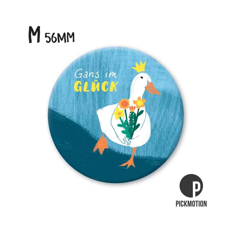 Magnet rund 56mm "Gans im Glück"