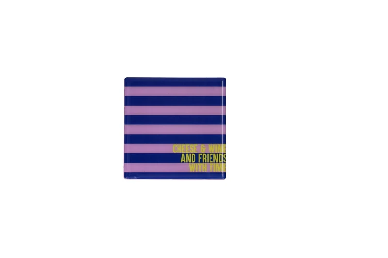 Love Tiles Fliese/ Untersetzer "CHEESE AND WINE" -blau/lila