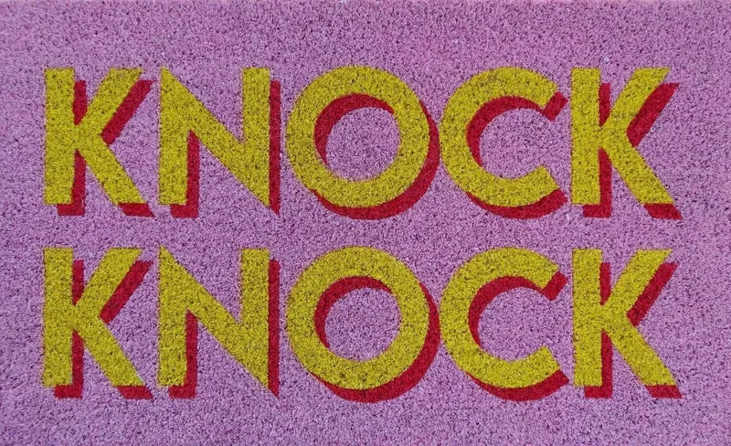 FUSSMATTE, "KNOCK KNOCK" -rosa
