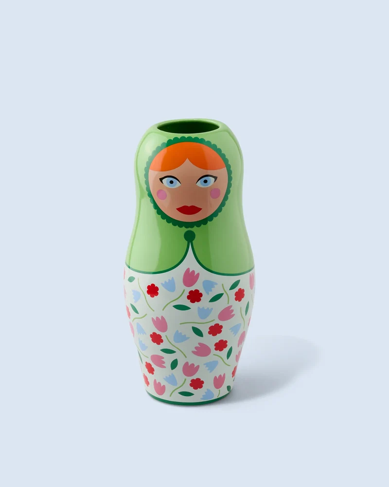 Vase Dolls Flowers