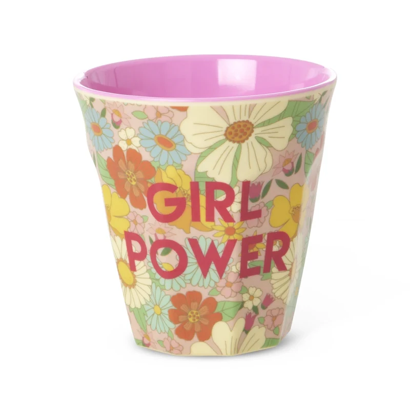 Rice Becher medium- Hellrosa - Flower Power Print