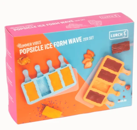 Eisform für Eis am Stiel, Silikon, 2er Set mit Deckel