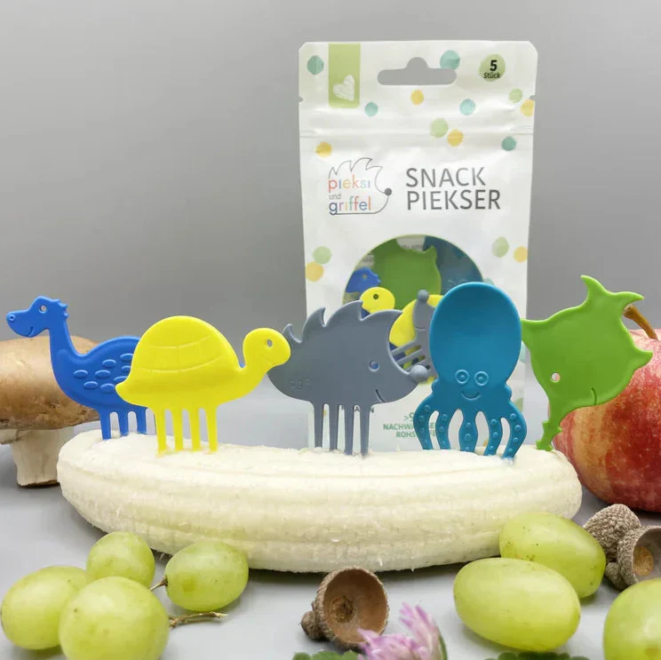 Gemischtes Snackpiekser Set "Funky Friends" von Pieksi & Griffel, 5er Set