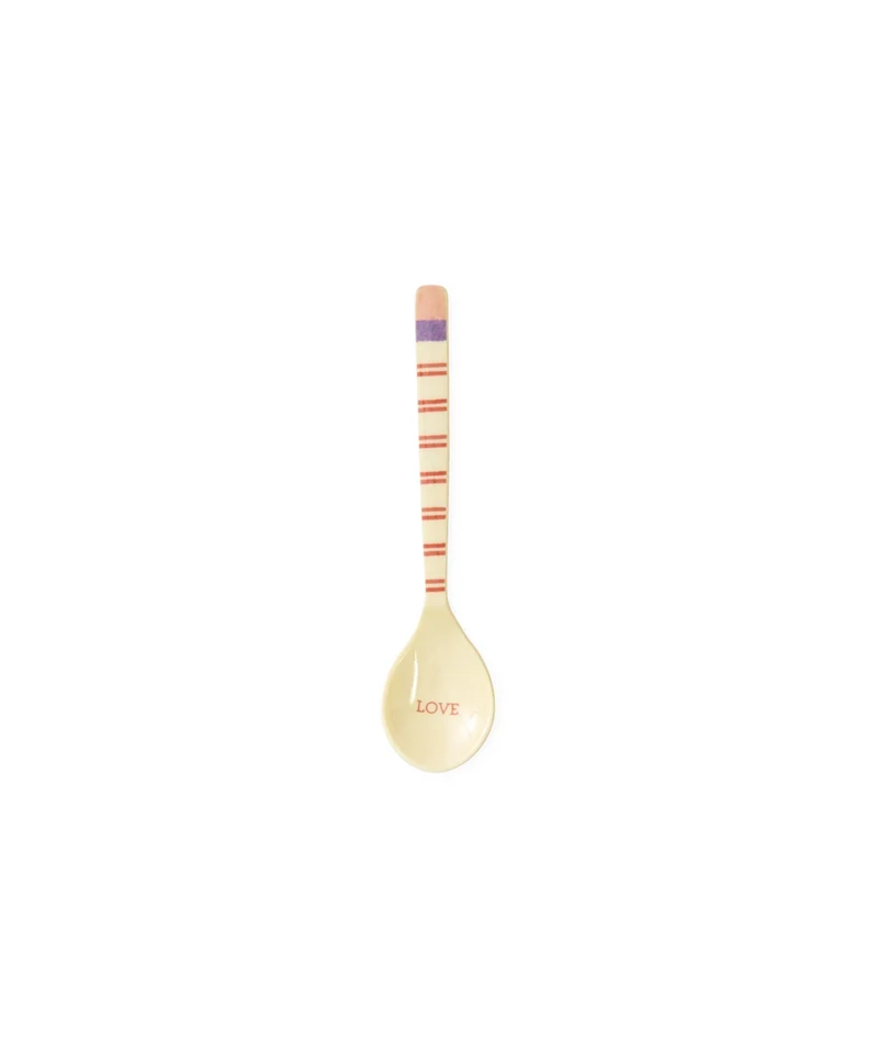 Teelöffel - Crème - Stripey Love Print