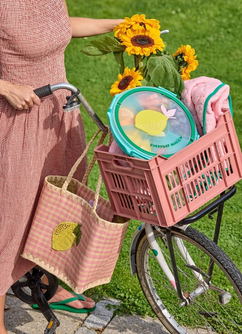 🍋 Serviertablett mit Griff – Mint & Lemon Print