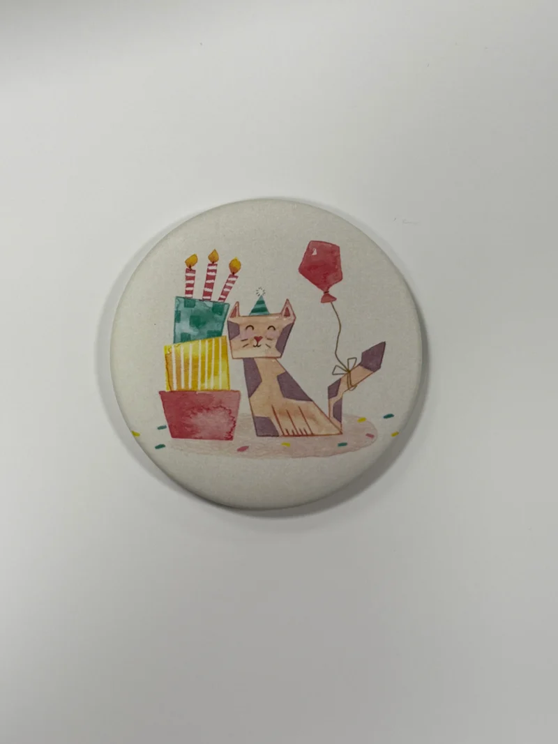 Magnet rund 56mm "Katze Geburtstag“