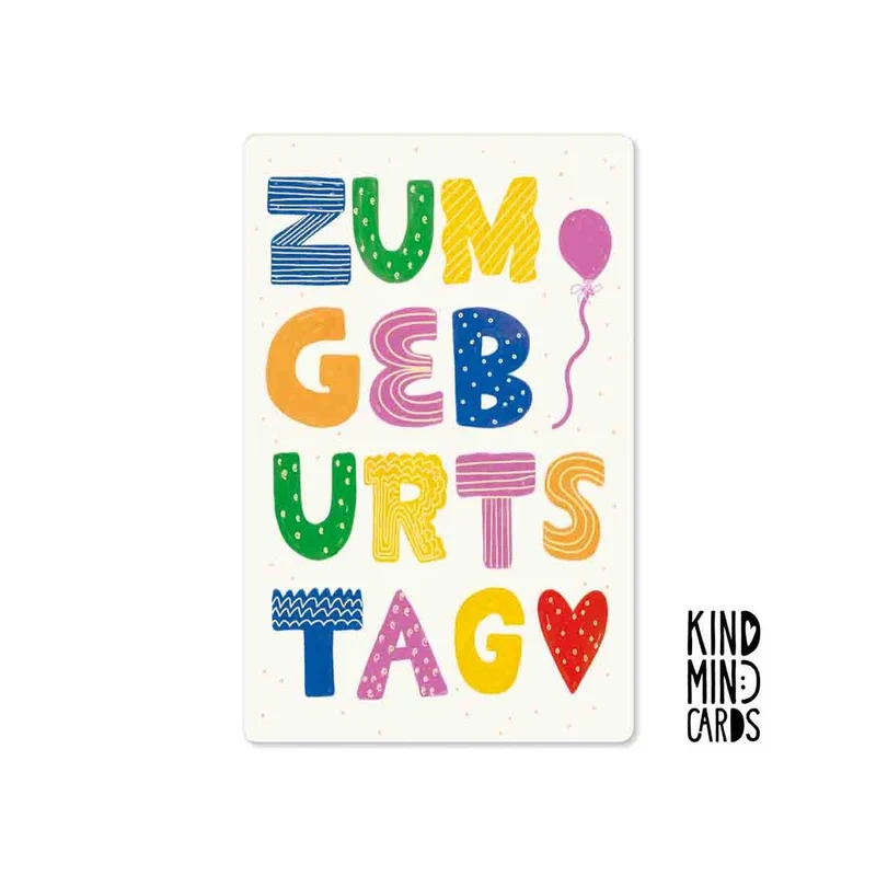 Kind Mind Card "Zum Geburtstag bunt"