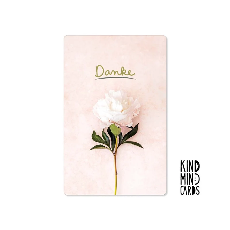 Kind Mind Card "Danke weiße Blume"