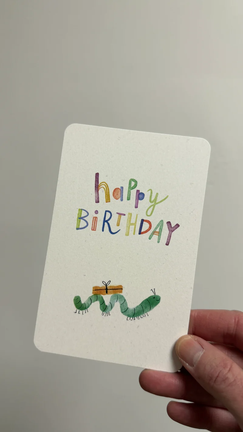 Kind Mind Card "Happy Birthday Worm"