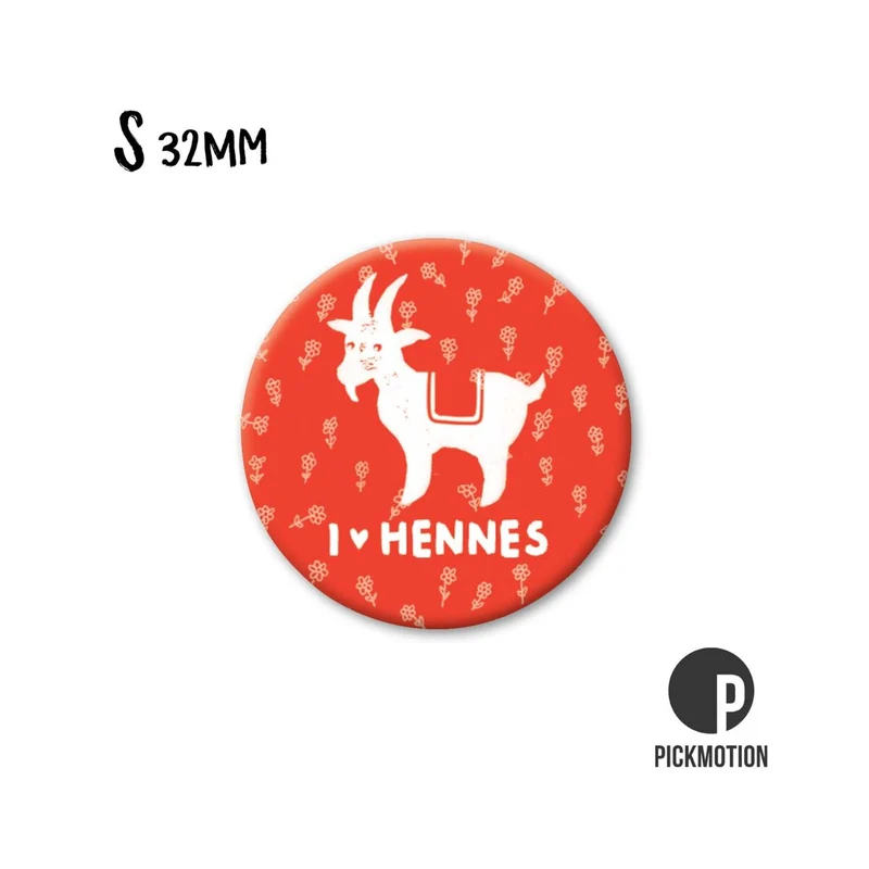Magnet rund 32mm "I <3 Hennes"