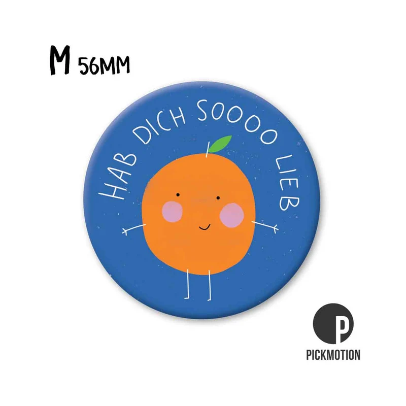 Magnet rund 56mm "Hab dich soooo lieb- orange“