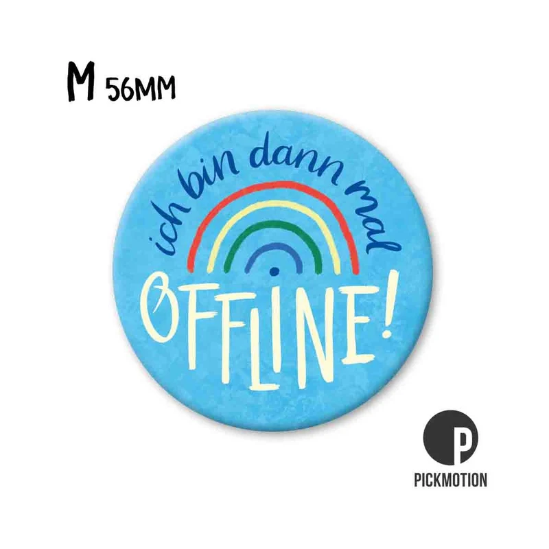 Magnet rund 56mm "Ich bin dann mal offline“