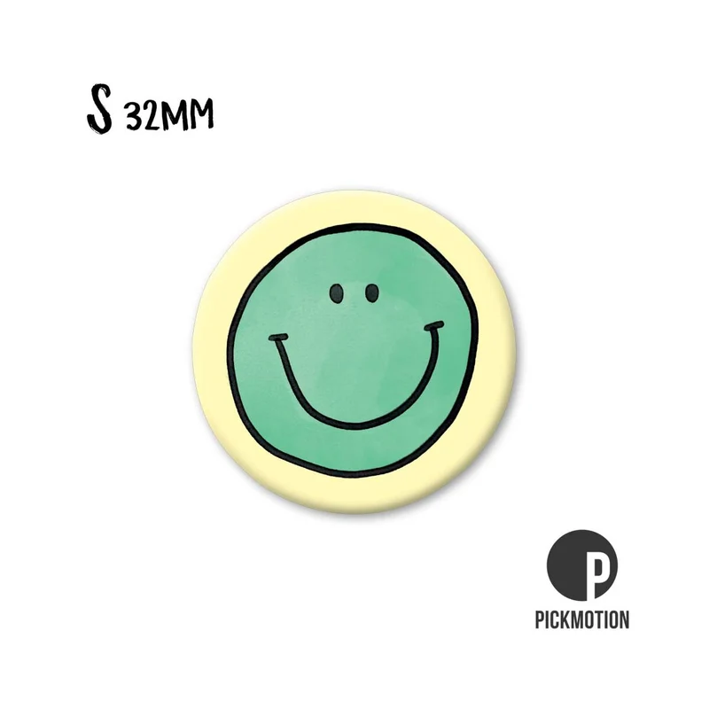 Magnet rund 32mm "Smiley grün"