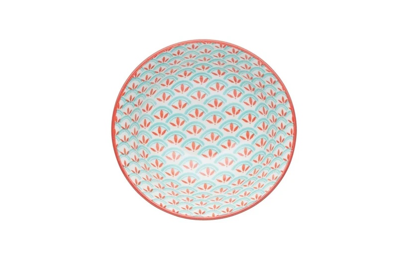 KitchenCraft Bowl Bright Green Geometric Print
