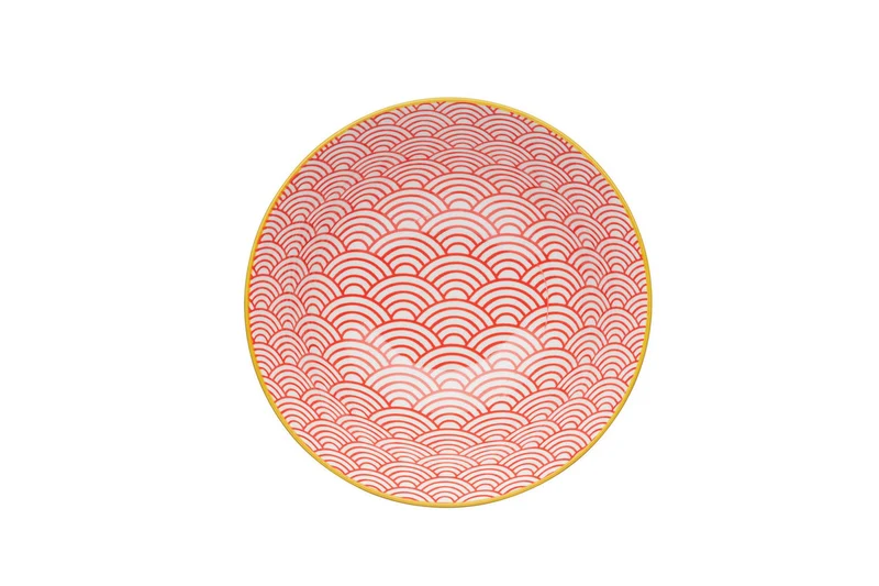 Bowl Blue Arched Pattern
