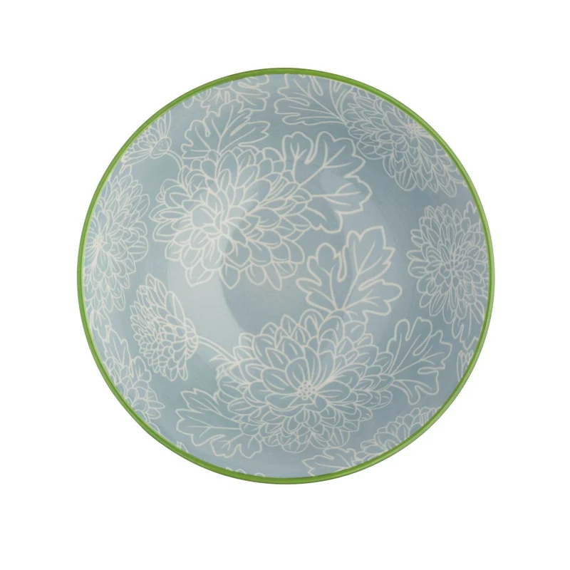 KitchenCraft Bowl, Leaf Print and Terracotta