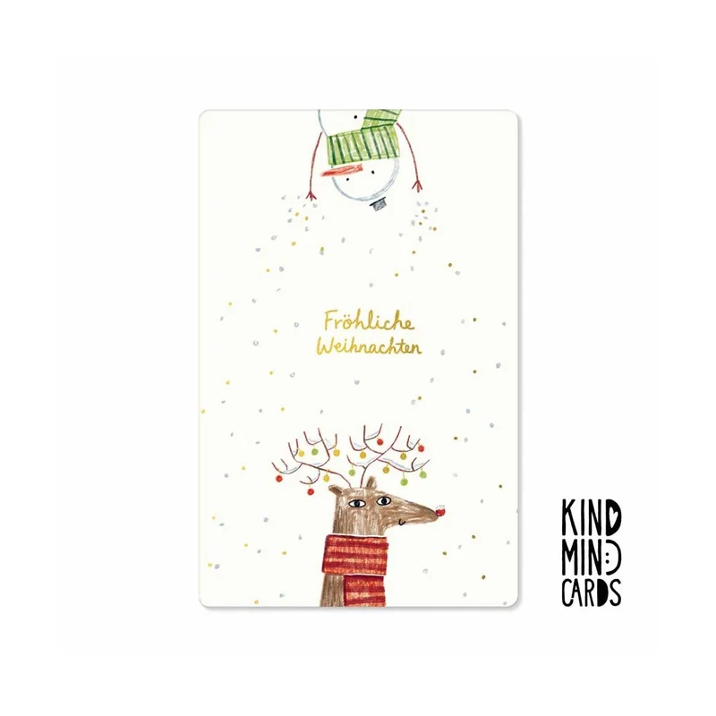 Kind Mind Card "Fröhliche Weihnachten Schneefall"