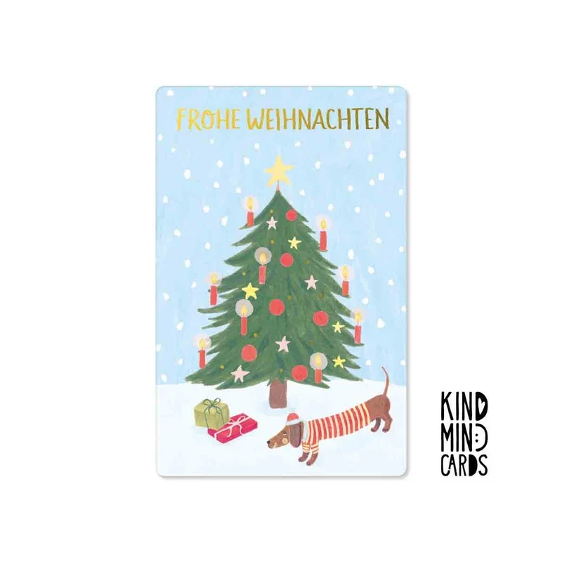 Kind Mind Card "Frohe Weihnachten Dackel"